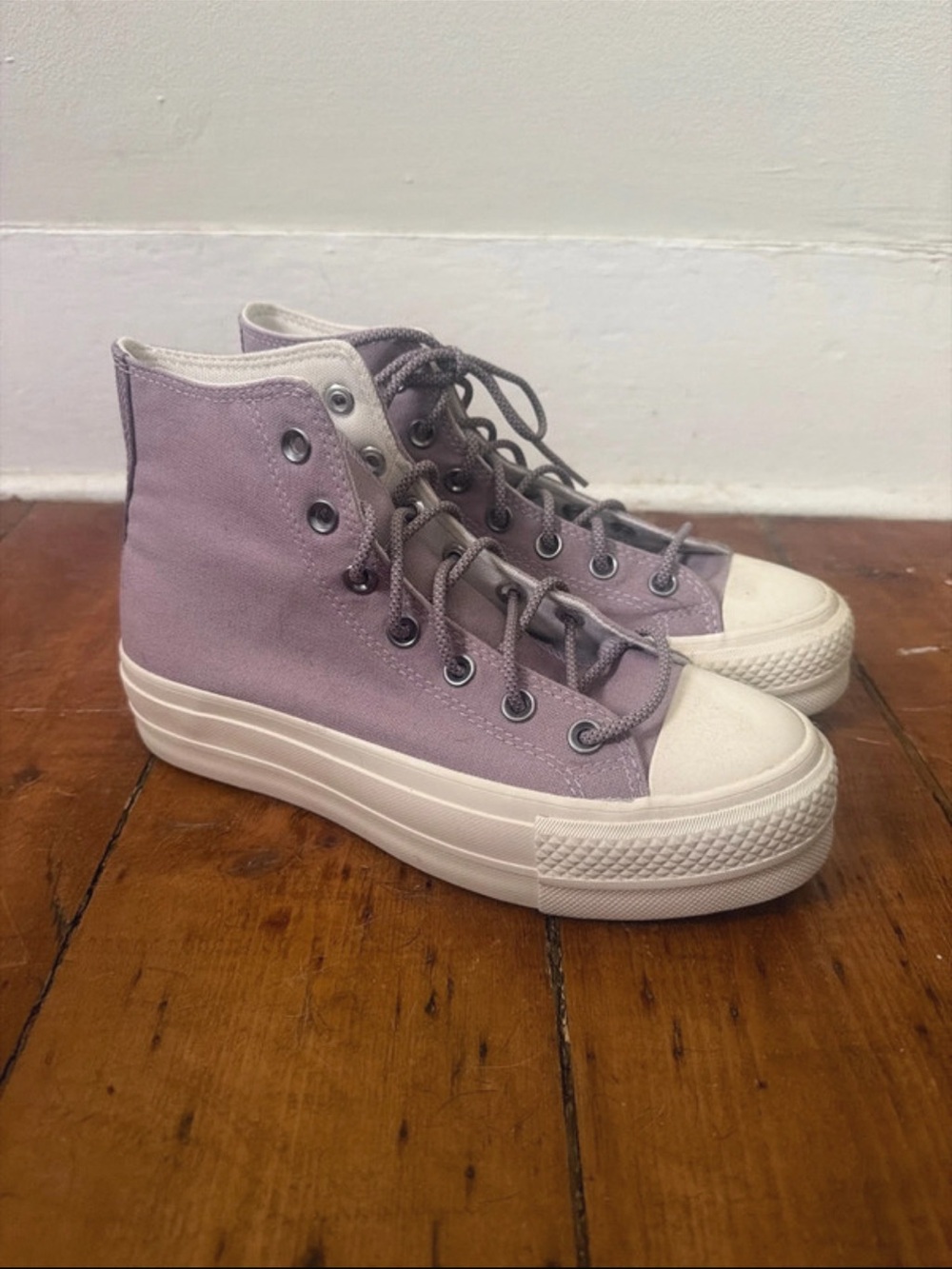 Converse Lavender High-Top Platform Sneakers